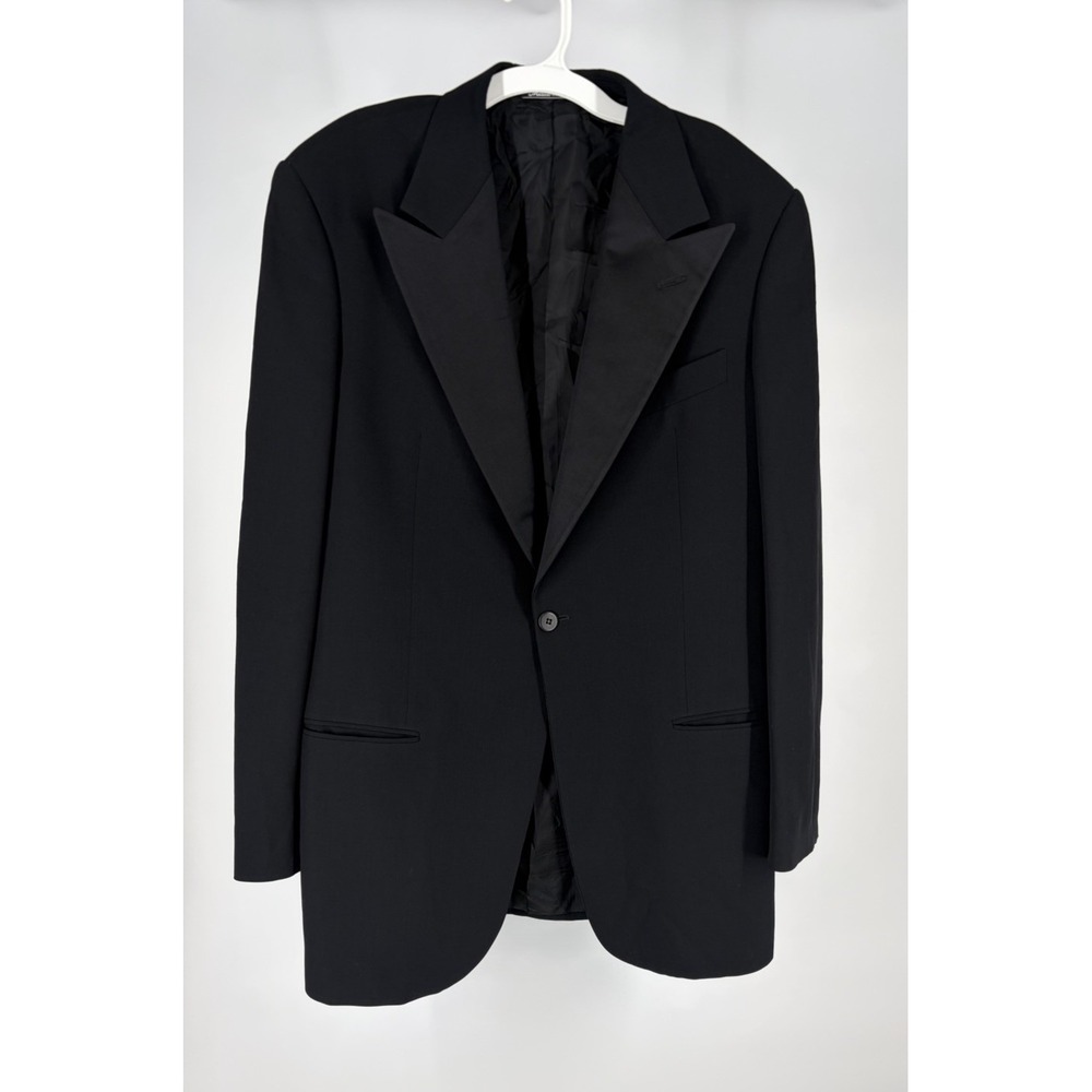 Giorgio Armani Le Collezioni Tuxedo Jacket Men's 40R Black Wool Peak Lapel